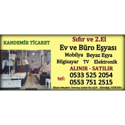 Kartvizit-Kandemir Ticaret-Ankara İkinci El Ev Büro Eşyası Alan Satan Mağaza