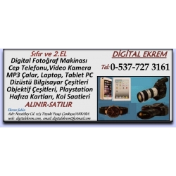 Kartvizit- Digital Ekrem -Ankara İkinci El Digital Fotoğraf Makinesi Kamera Elektronik Alan Satan Mağaza