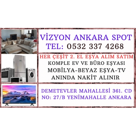 Kartvizit-Vizyon Ankara Spot İkinci El Eşya, İkinci El Ev ve Büro Eşyası Alan Satan Mağaza