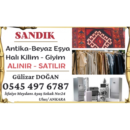 Kartvizit- Sandık - Ankara Antika, Beyaz Eşya, Halı Kilim, Elbise, Ayakkabı, Antika, Aksesuar, Mutfak Eşyası Alan Satan Mağaza