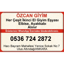 Kartvizit-Özcan Giyim- Ankara 2.El Giyim, Kıyafet Elbise Mont Gömlek Pantolon Alanlar