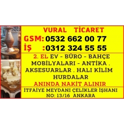 Kartvizit- Vural Ticaret - Ankara İkinci Ev, Bahçe Mobilyası, Antika, Aksesuar Alım Satım