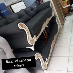 Siyah Kumaş Klasik Detaylı İki Adet Kanepe | Yurtoğlu Mobilya Ankara