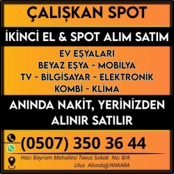 &Ccedil;alışkan Spot | Ankara Sıfır & İkinci El Ev Eşyası ve Beyaz Eşya Alım Satım