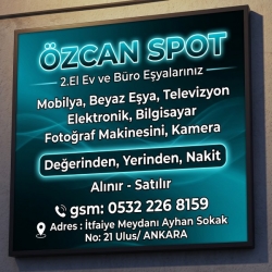 Kartvizit - &Ouml;zcan Spot-Ankara 2.El Ev ve B&uuml;ro Eşyası Alım Satım Mağazası
