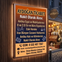 Kartvizit-Aydoğan Ticaret-Ankara Antika Halı Kilim Ev B&uuml;ro Eşyası Alan Mağaza
