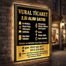 Kartvizit- Vural Ticaret - Ankara İkinci Ev, Bah&ccedil;e Mobilyası, Antika, Aksesuar Alım Satım