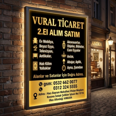 Kartvizit- Vural Ticaret - Ankara İkinci Ev, Büro, Bahçe Mobilyası, Antika, Elbise, Mutfak Eşyası, Aksesuar ve Hurda Alım Satım