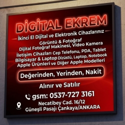 Kartvizit | Digital Ekrem | Ankara İkinci El Digital Fotoğraf Makinesi Kamera Elektronik Alan Satan Mağaza